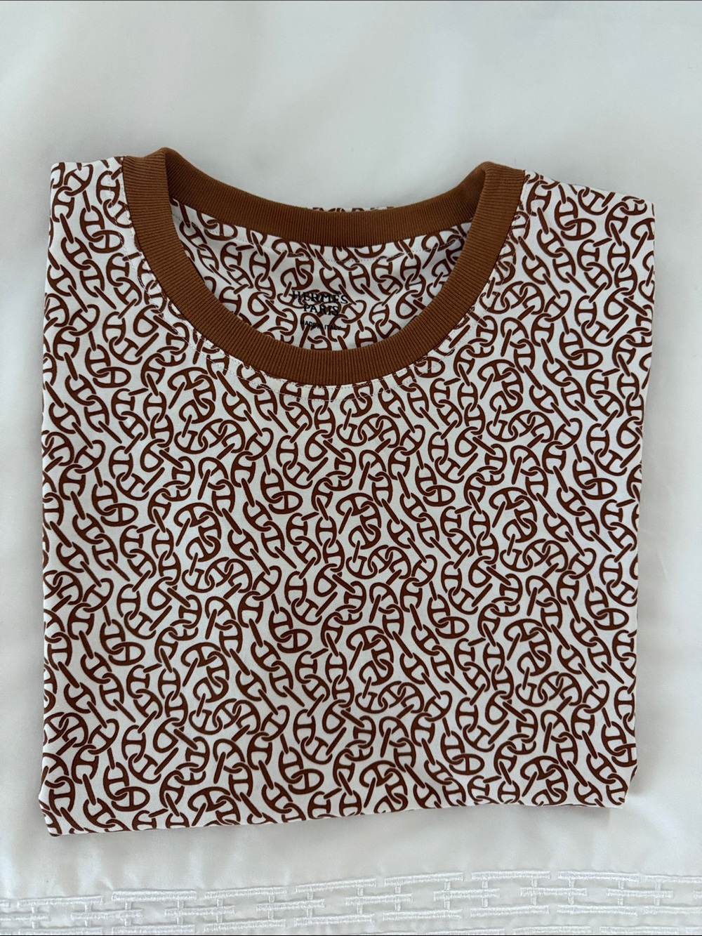 Hermes crewneck cotton logo tshirt size 36